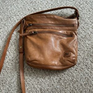 Wise Owl Brown Leather Crossbody Bag
